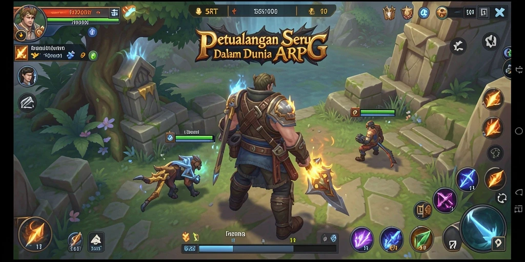 Screenshot gameplay 5RT yang menunjukkan aksi menegangkan dalam pertarungan ARPG.