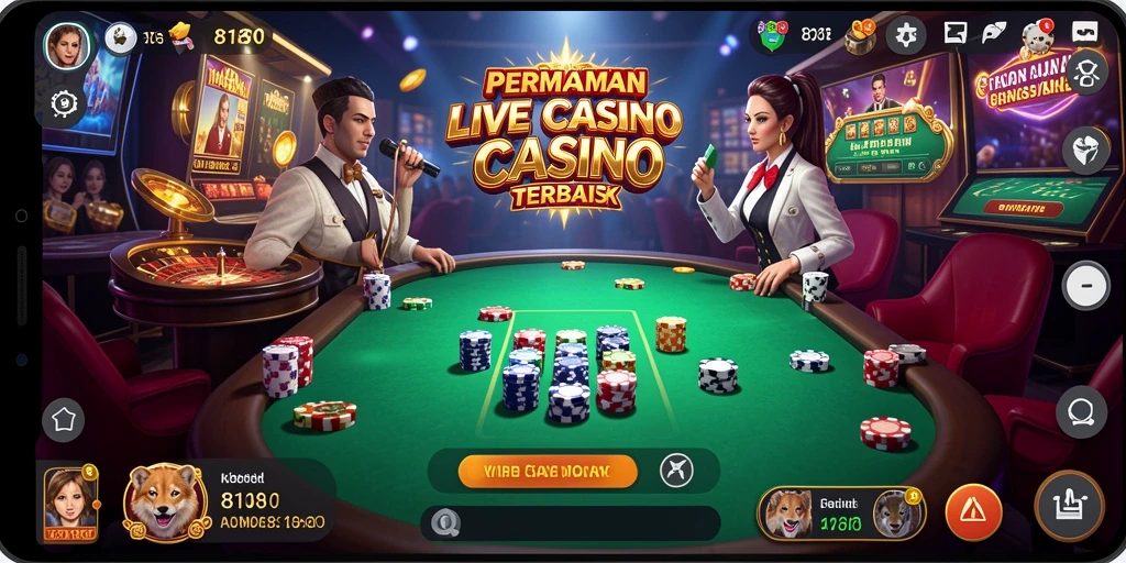 Tampilan gameplay Live Casino yang menarik dan interaktif di aplikasi 8180.