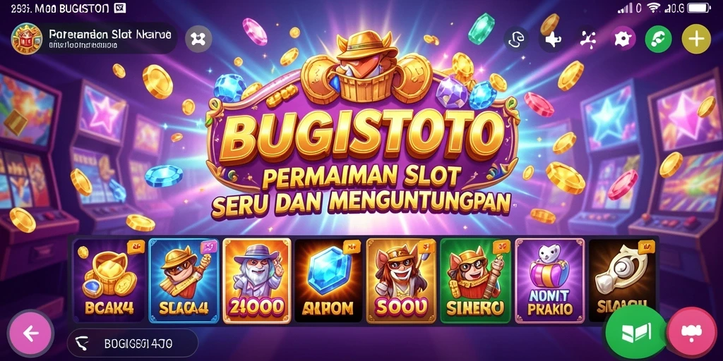 Screenshot gameplay BUGISTOTO menampilkan suasana permainan slot yang menarik dan interaktif.