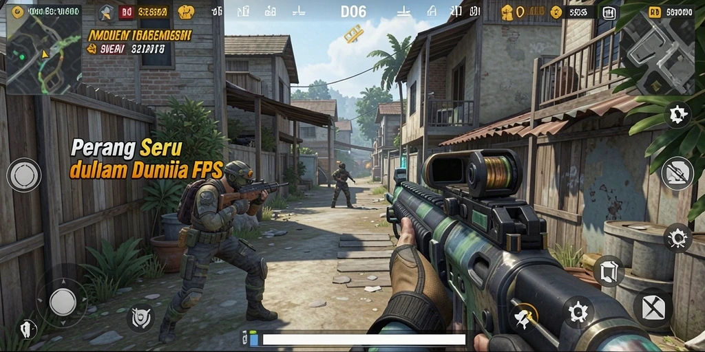 Gameplay D06 yang mendebarkan dan penuh aksi FPS.