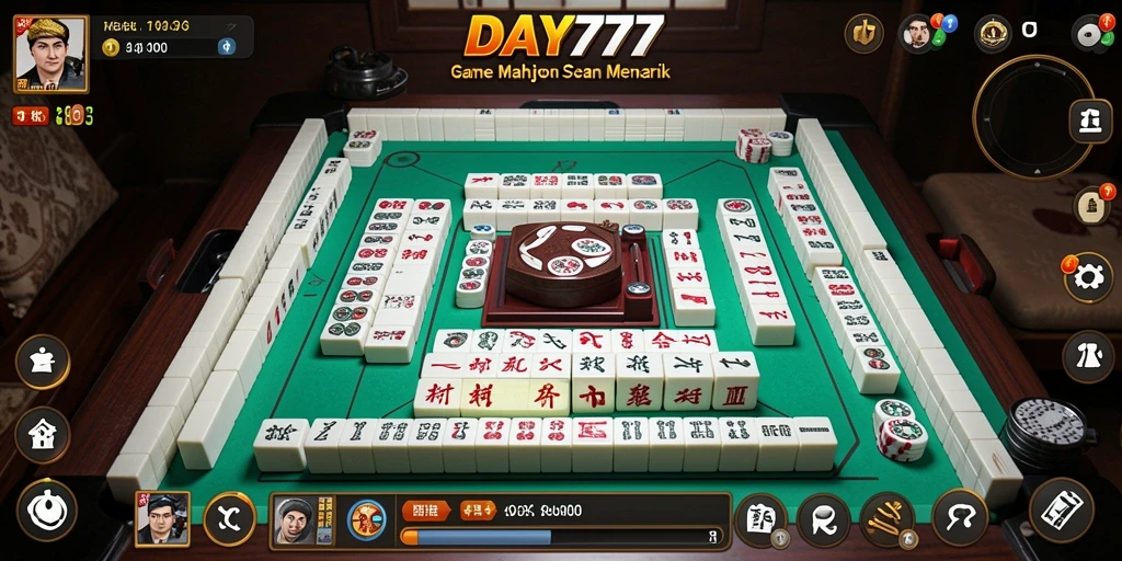 Tampilan gameplay menarik dari DAY777 dengan batu Mahjong yang berwarna-warni.