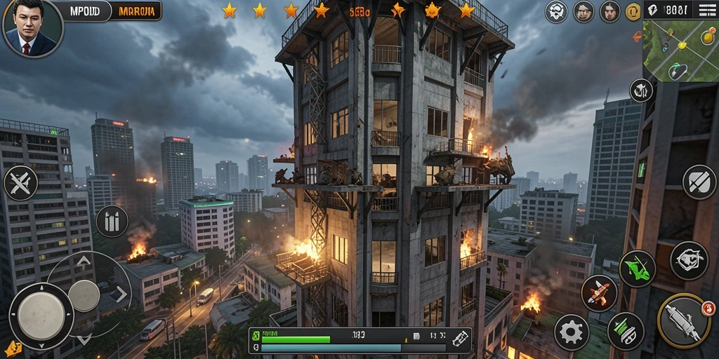 Screenshot gameplay MPOID menampilkan strategi menara yang mendebarkan.