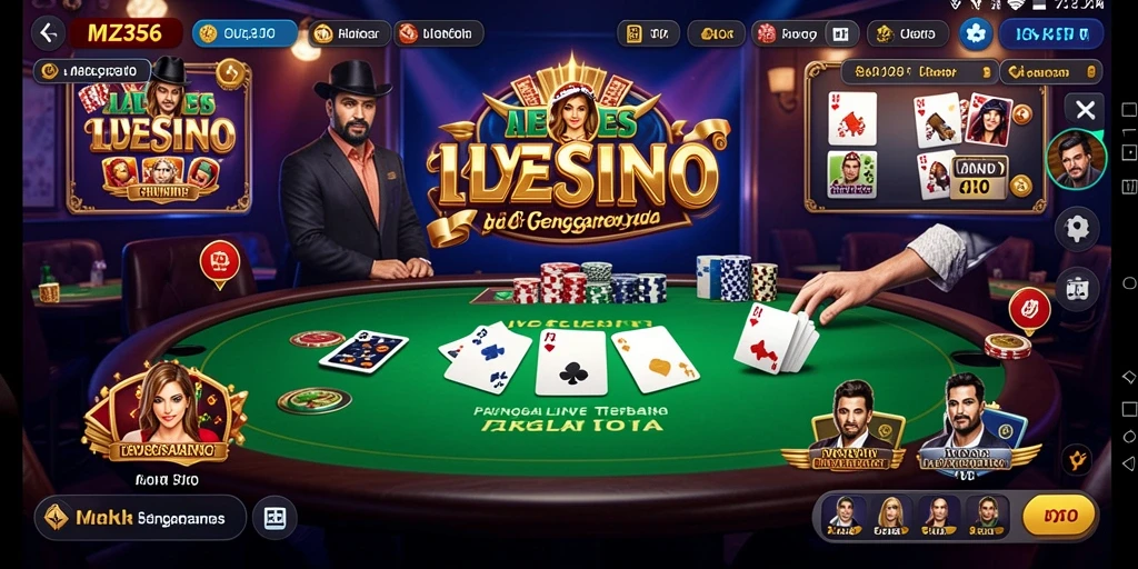 Screenshot utama MZ356 menunjukkan suasana permainan Live Casino yang mendebarkan.