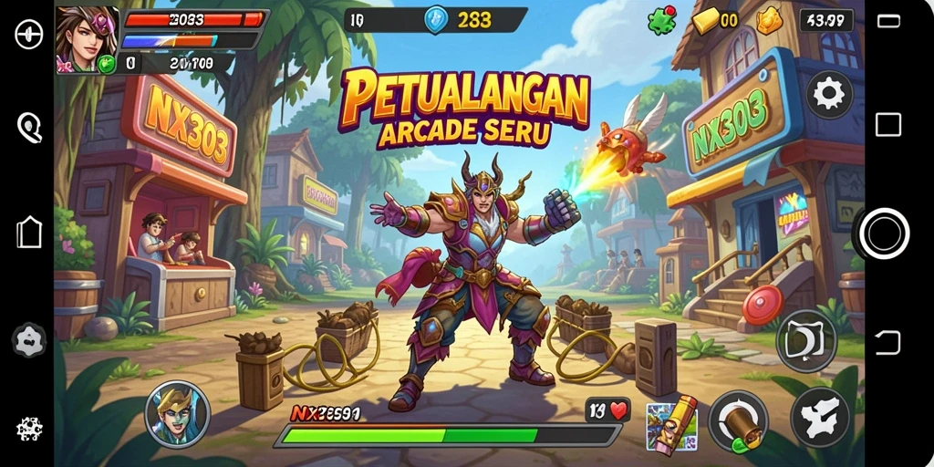 Tampilan gameplay NX303 yang seru dan menantang dalam genre Arcade.