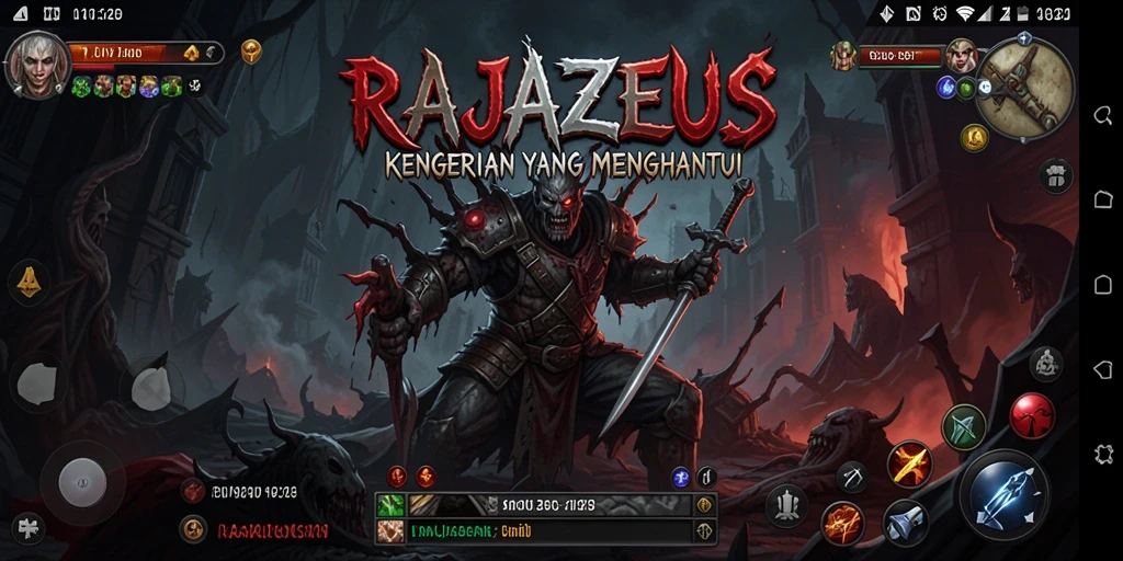 Screenshot gameplay RAJAZEUS menampilkan momen menyeramkan yang sangat intens.