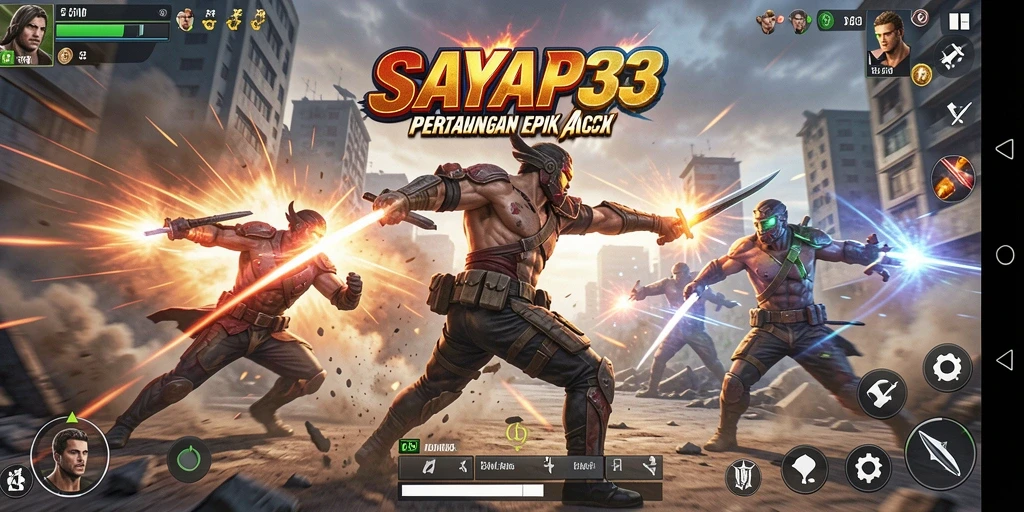 Tampilan gameplay menyerukan aksi pertarungan yang mendebarkan dalam SAYAP33.