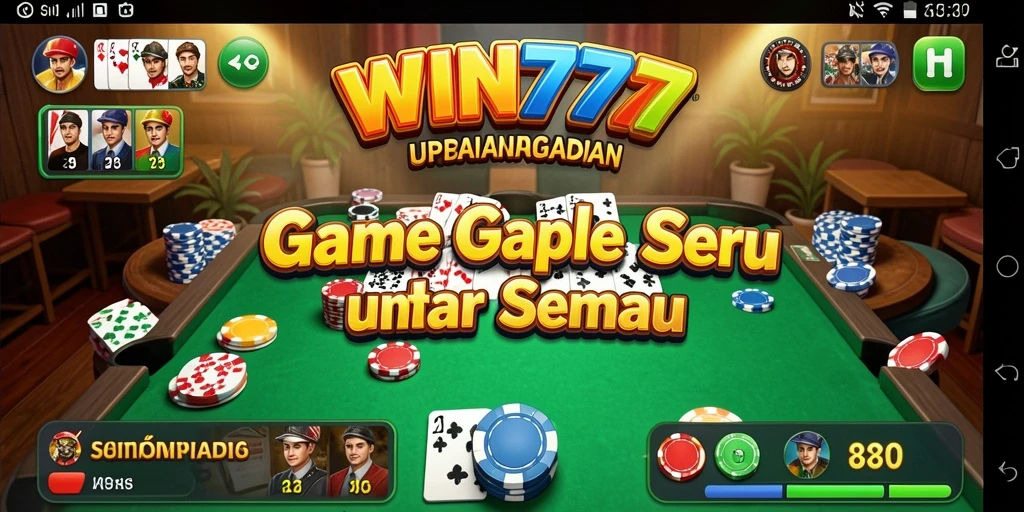 Tampilan gameplay Gaple yang seru dan penuh warna.