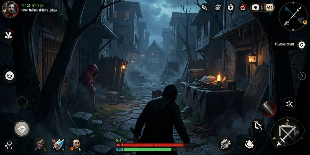 Screenshot gameplay YY123, penuh dengan kengerian dan ketegangan yang mencekam.